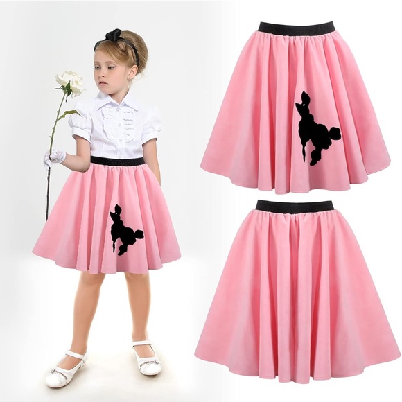 1950s Light Pink Poodle Skirt For Girls size small - Picture 1 of 5